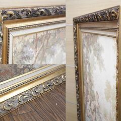 札幌 引き取り ☆ ゴブラン織り 刺繍画 タペストリー フランス イタリア ヨーロッパ 貴族絵 西洋 壁掛け 中世画 絵画 額縁 王室向け