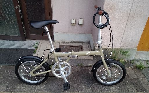 美品☆[CAPTAIN STAG] MONTE(モンテ)16吋 折り畳み自転車 アルミ/シングル/カーキ