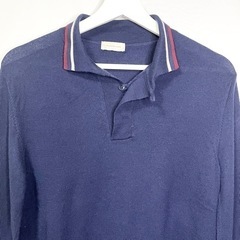 美品 BALENCIAGA バレンシアガ ポロ シャツ ネイビー 紺 S イタリア製 メンズ 希少 正規品 古着 ルイヴィトン ディオール グッチ コーチ  
