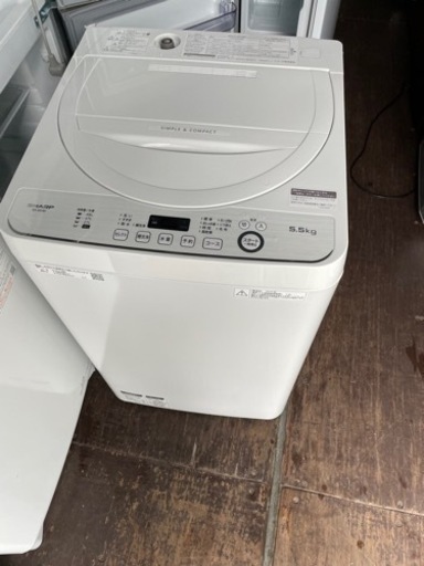 No.1492 SHARP 5.5kg洗濯機　2020年製　近隣配送無料