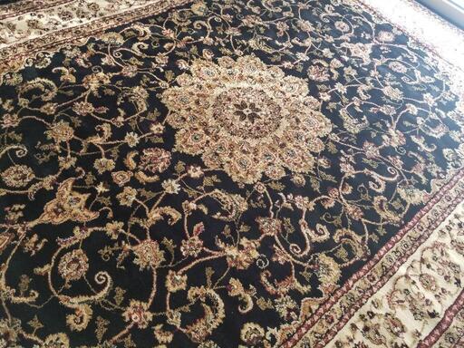 ペルシャ絨毯 カーペット 高級 ブラック 美品