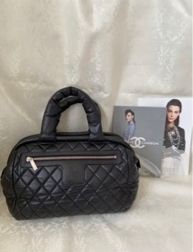 CHANEL コココクーン　ラージ　ラムスキン　オールレザー　ブラック　美品