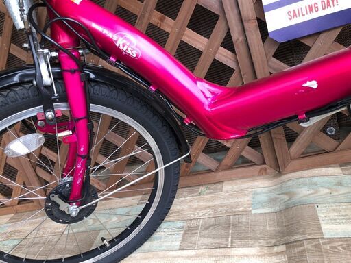 YAMAHAヤマハ電動アシスト自転車20インチ バッテリー12.3Ahレッド美品 ❶5119子供乗せ電動アシスト自転車YAMAHA 20インチ良好バッテリー