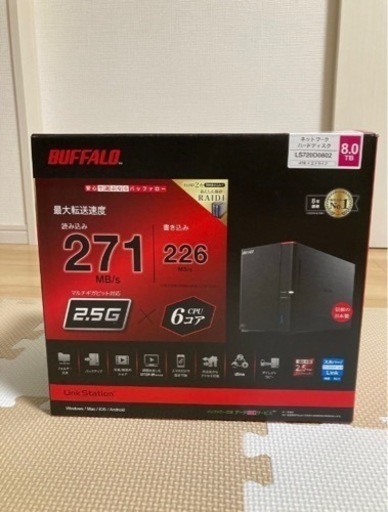 BUFFALO NAS LinkStation 8TB(4TB×2）LS720D0802