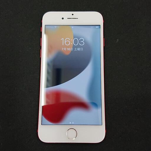 iPhone 7plus 128GB red バッテリー新品 動作品 iPhone7 red 128G au 付属品有り 禁煙 純正バッテリー交換ずみ