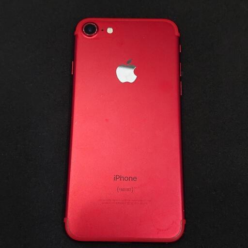 iPhone 7plus 128GB red バッテリー新品 動作品 iPhone7 red 128G au 付属品有り 禁煙 純正バッテリー交換ずみ