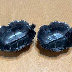 葉っぱ型 リーフ 小皿 2セット 黒