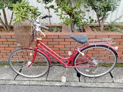 (chariyoshy出品)27インチ自転車　オートライト　３段ギア付き　レッド