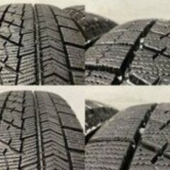 【BS BLIZZAK VRX 185/60R15】スタッドレス【Weds raurion RS01 15インチ 5.5J4HPCD100+42】2019年製 バリ溝 ヴィッツ アクア等　(VTD583) クレジットカード QRコード決済可能