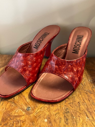 モスキーノ オーストリッチ MOSCHINO ミュール ミュール
