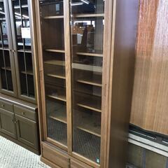 【愛品館八千代店】旭川家具　大雪木工　引戸書棚　ストリーム86