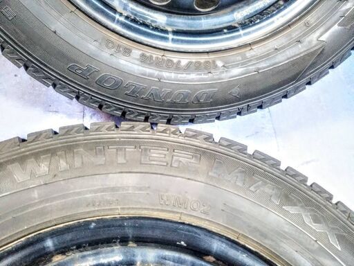 冬 トヨタ AQUA アクア ヴィッツ VITZ パッソ【富山 手渡しもOK】165/70R14 ダンロップ 14インチ 2016年 中古 ４本 マーチ ノート ヴィッツ パッソ アクア フィット スペイド等 14インチ