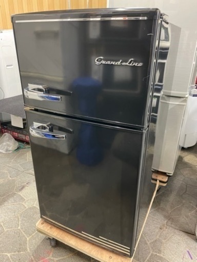 2019年製 A-Stage 2ドア レトロ 小型2ドア冷凍庫冷蔵庫 ARD-90LB 85L おしゃれ ブラック 一人暮らし