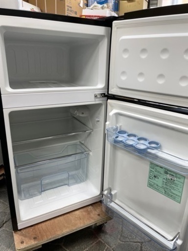2019年製 A-Stage 2ドア レトロ 小型2ドア冷凍庫冷蔵庫 ARD-90LB 85L おしゃれ ブラック 一人暮らし