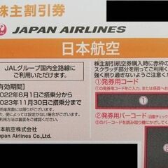 JAL 株主優待券1枚　2023年11月30日まで