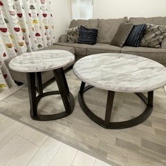 外国製）ソファー【オットマン付】、テーブル