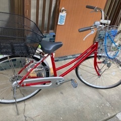 赤色26インチ自転車