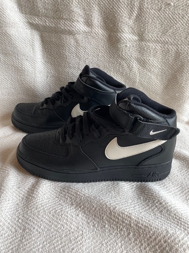 【美品】NIKE◆AIR FORCE 1 MID 07/エアフォースミッド/ブラック/28cm