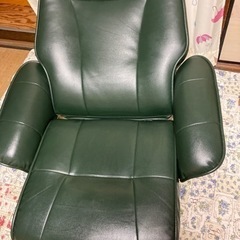 ☆【お値引き】レザー調リクライニングチェア☆オットマン付き☆自宅保管品