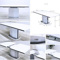 【2022年7月購入】伸長式（伸縮式）木製 ダイニング リビング テーブル 160~200cm ホワイト  チェア 2脚 ベンチ110㎝ セット