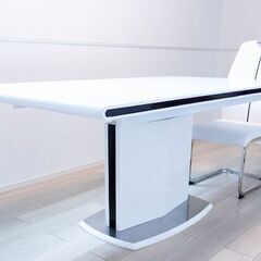 【2022年7月購入】伸長式（伸縮式）木製 ダイニング リビング テーブル 160~200cm ホワイト  チェア 2脚 ベンチ110㎝ セット