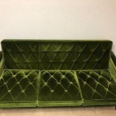 カリモク60 モケットグリーン　３人掛けソファ　karimoku