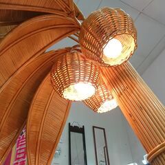 バンブー製｜3灯式｜ヤシの木照明