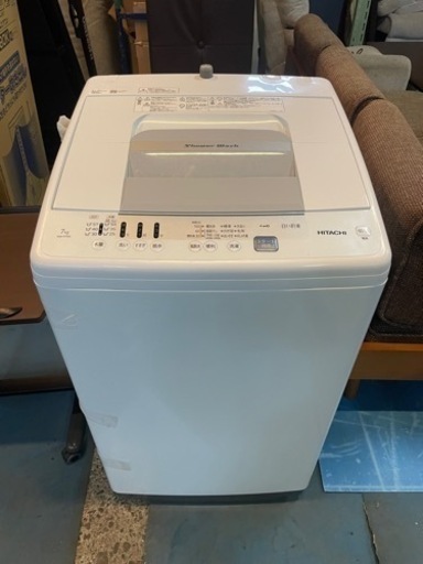 【美品】2020年製 全自動洗濯機 HITACHI 7kg NW-R705 白い約束 ホワイト シャワー浸透洗浄 縦型洗濯機 家電