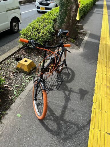 【リサイクルショップどりーむ鹿大前店】No.257　折り畳み自転車　20インチ　14230SA 　六段変速ギア付き♪　オシャレなオレンジ＆ブラックのツートンカラー⤴ リサイクルショップどりーむ鹿大前店】No.257 折り畳み自転車 20インチ