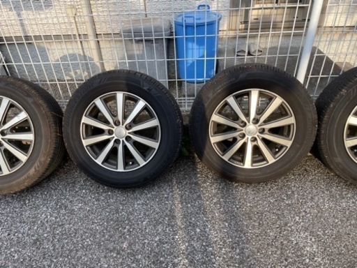 pcd100 5穴 アルミ15インチタイヤホイールセット 溝9割 - 車のパーツ 