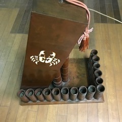 総銅製 店舗看板 オブジェ 竹蟹 照明 