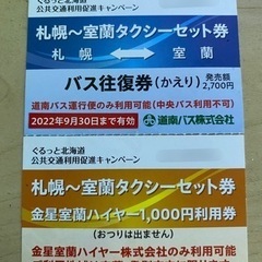 道南バス室蘭ー札幌、タクシー券1000円