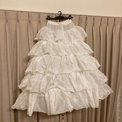 【ネット決済・配送可】パニエ　ロング　ウエディングドレス　結婚式　衣装