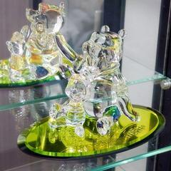 【プーさん＆ピグレット】東京ディズニーランド／ガラス細工／ガラスの置物