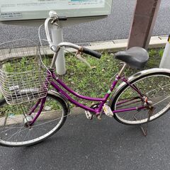 自転車　No.238　シティサイクル　ママチャリ　パープル　※チ...