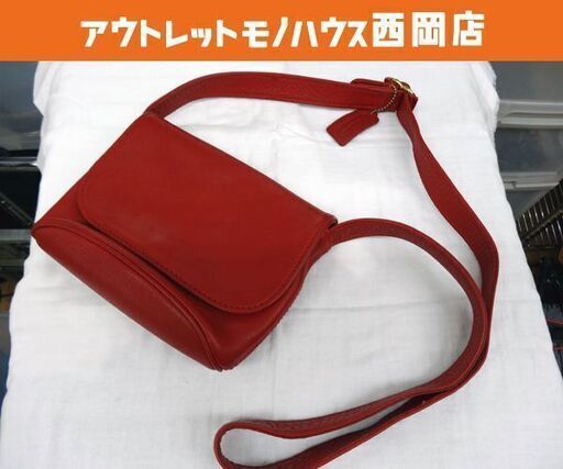 COACH オールドコーチ ショルダーバッグ H6B-4919 レッド レザー 本革 西岡店