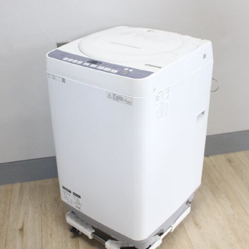 【神奈川pay可】T155) SHARP 洗濯7kg 2018年製 縦型 全自動洗濯機 シャープ ES-T710-W ホワイト 上開き 洗濯 掃除 家電