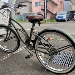 【交渉中】自転車　ビーチクルーザー　カーキ色