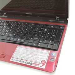 中古良品 即使用可 新品SSD Wi-Fi有 東芝 ノートパソコン T451/46DR 赤色
