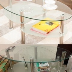 ガラステーブル、机