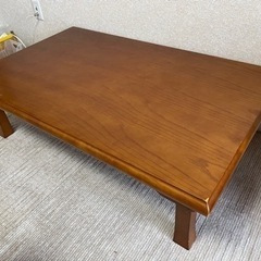 ブラウン　木製ローテーブル