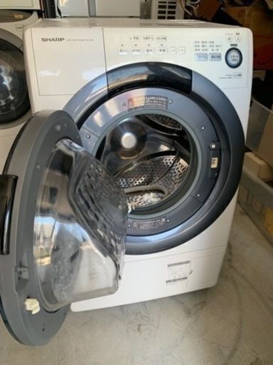 配送可能　2018年　シャープ SHARP ES-S7B-WL [ドラム式洗濯乾燥機（洗濯7kg・乾燥3.5kg） プラズマクラスター搭載 左開き ホワイト系]