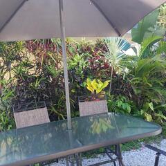 US.ガーデンテーブルセット パラソル付き