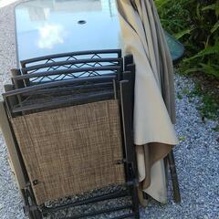 US.ガーデンテーブルセット パラソル付き