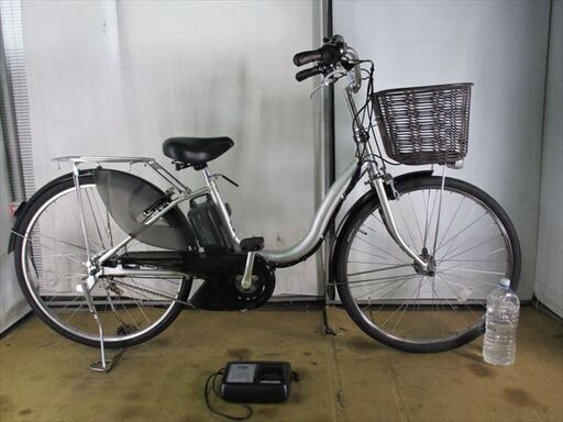 C89★整備済み　中古電動自転車　ヤマハ　pas　シルバー　12.8ah★【26インチ】