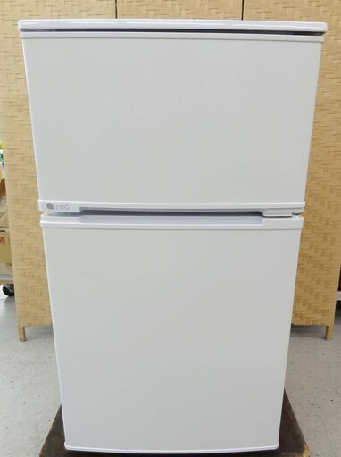 【恵庭】ユーイング　ノンフロン冷凍冷蔵庫　UR-D90J　2017年製　90L　2ドア　右開き　中古品　PayPay支払いOK
