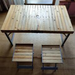木製キャンピングテーブル