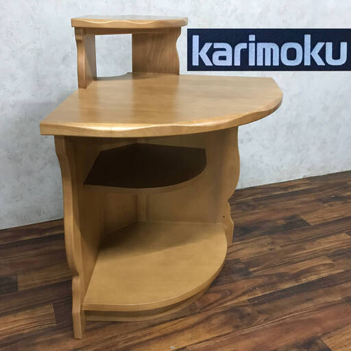 pa1/69 karimoku カリモク RUSTIC ルスティック カントリー コーナーカウンター 廃盤 95年 喫茶店 バー バル 飾り台 テレビ台 家具 電話