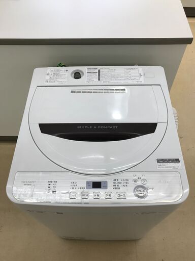 シャープ 4.5kg 洗濯機 2018年製 ES-GE4C-T 中古品