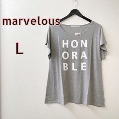 美品 ◇とろみ素材ロゴT　marvelous Tシャツ